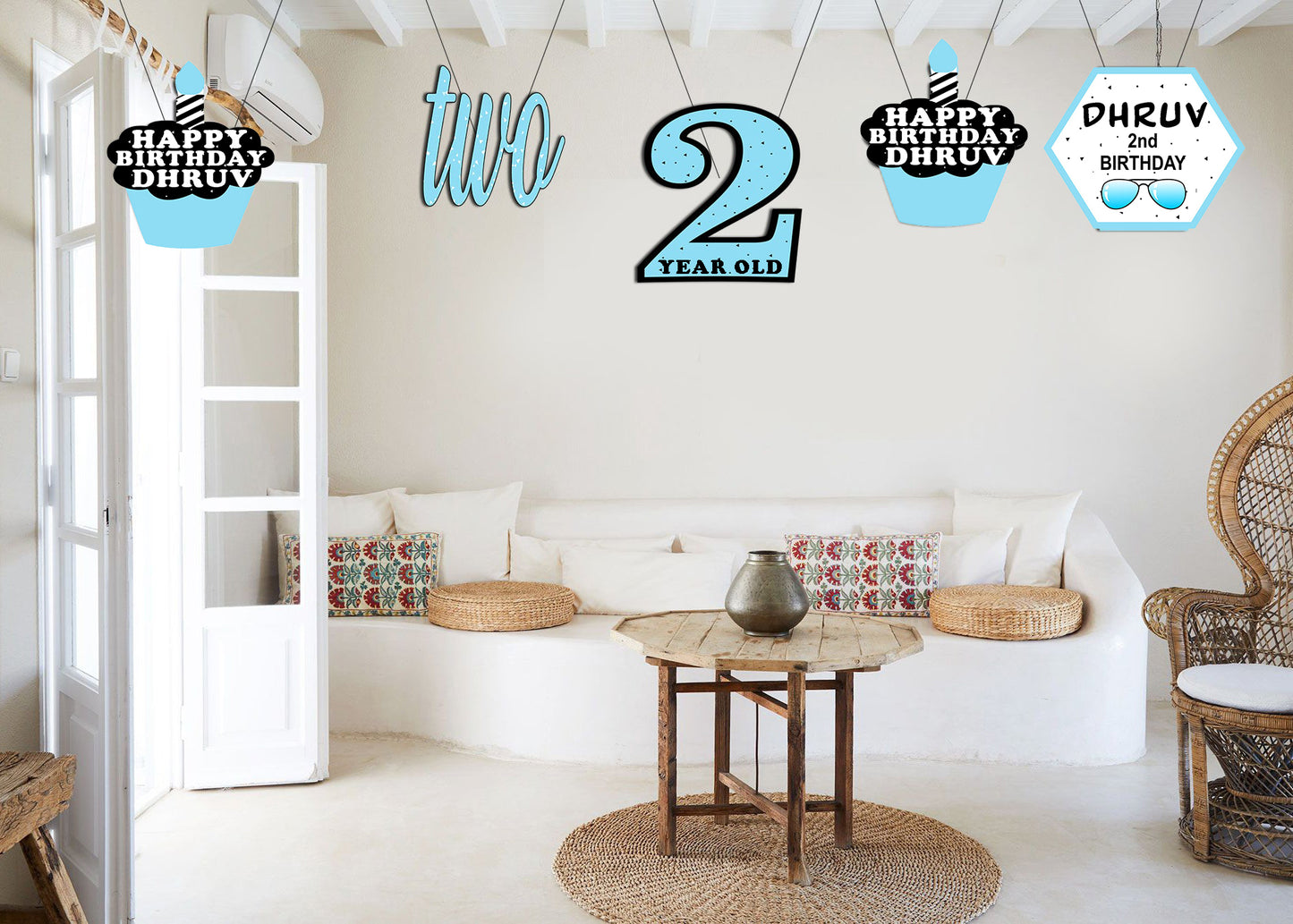Two Cool Theme Birthday Party Theme Hanging Set for Decoration