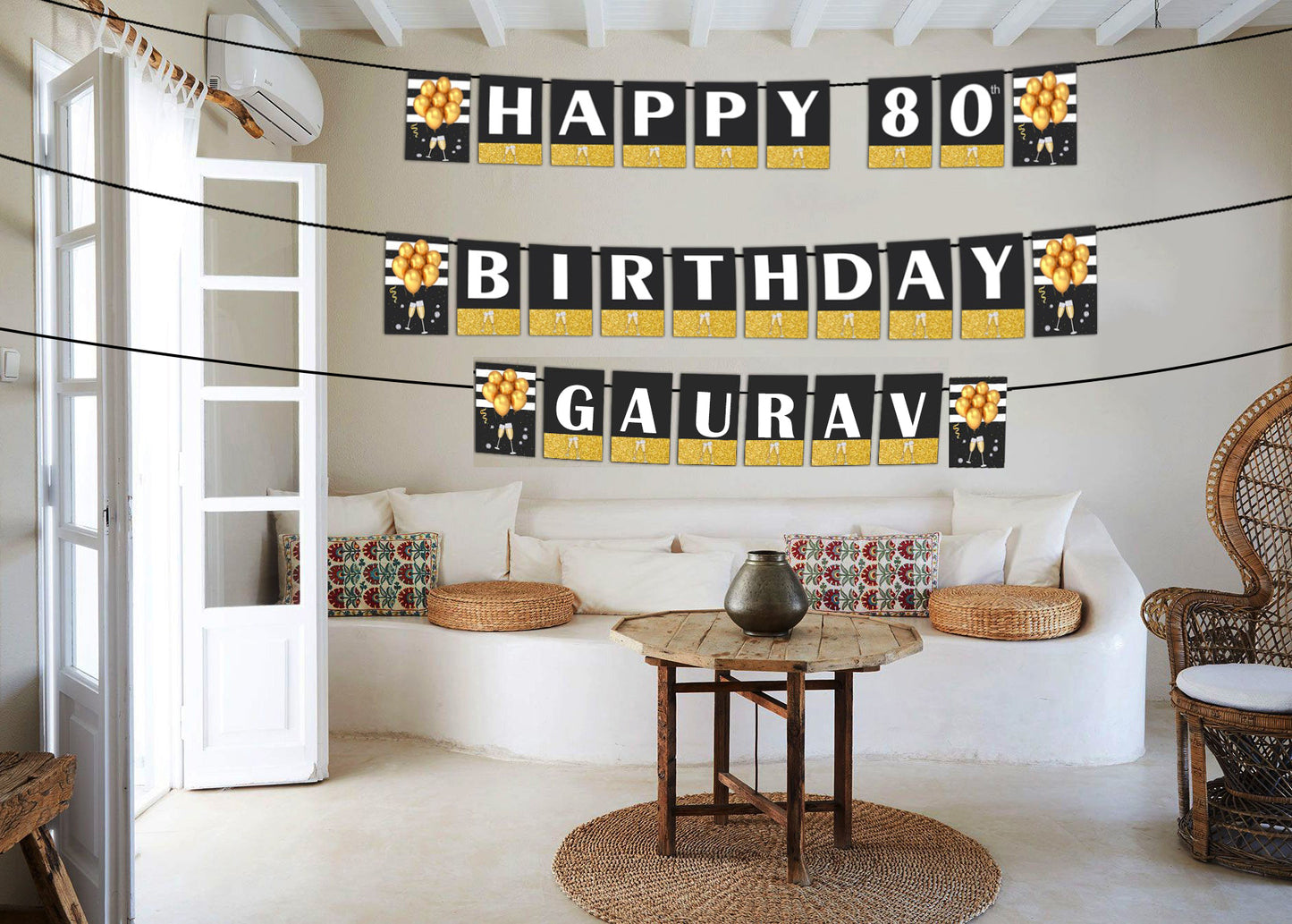 80th Birthday Party Banner for Decoration