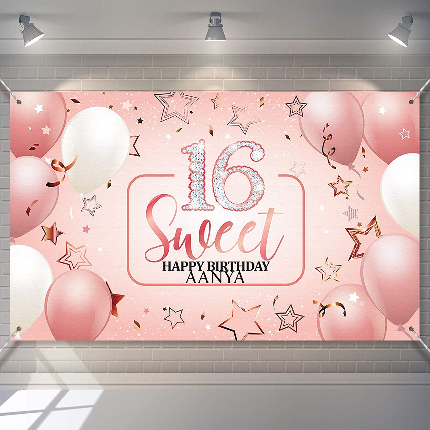 16th Birthday Party Backdrop