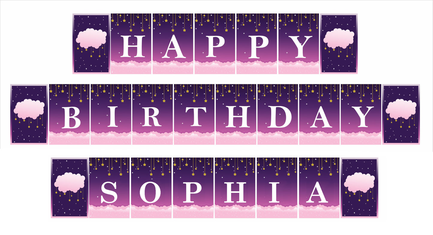 Twinkle Twinkle Little Star Theme Birthday Party Banner for Decoration