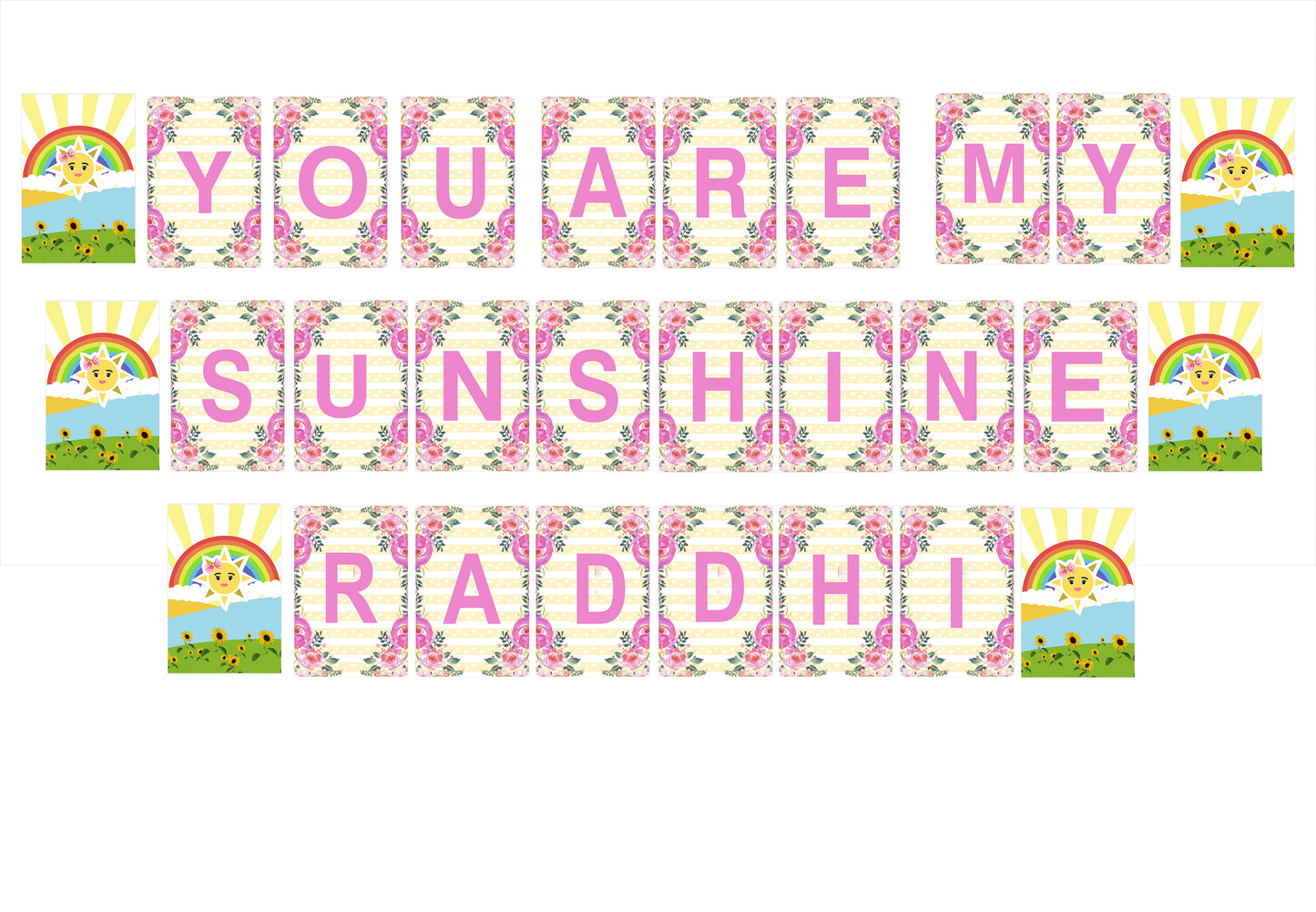 Sunshine Theme Birthday Party Banner for Decoration