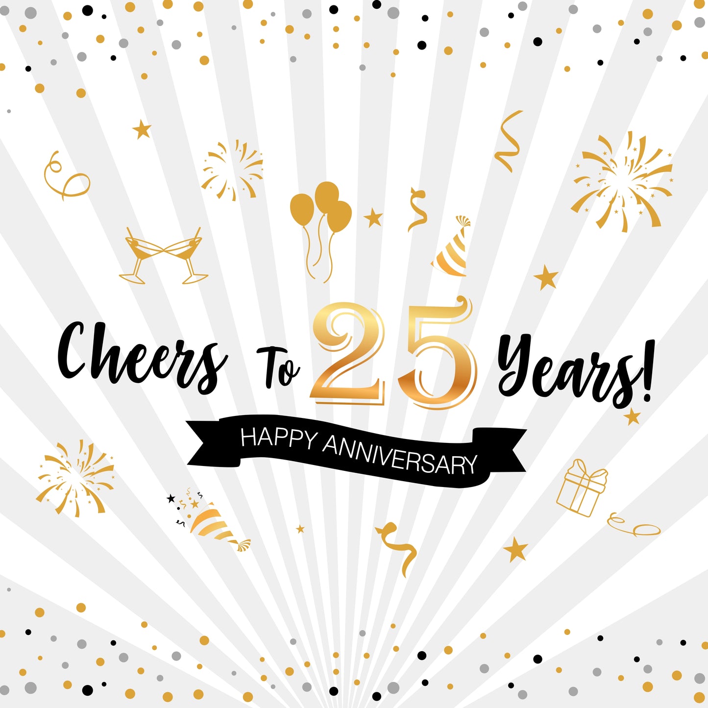 25th Anniversary Party Backdrop For Decorations