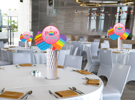Pop It Theme Birthday Party Table Toppers for Decoration