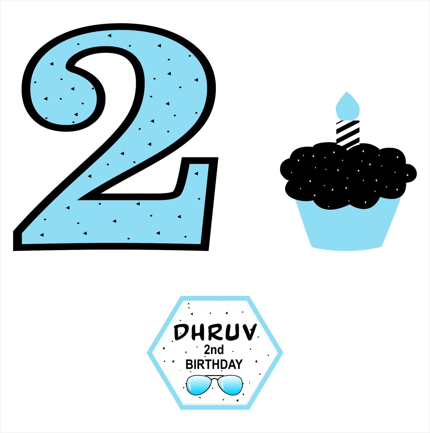 Two Cool theme Birthday Party Table Toppers for Decoration
