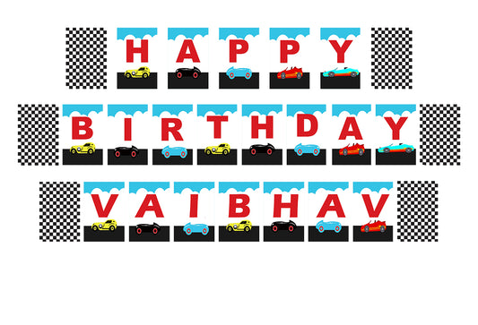 Cars Birthday Party Banner for Decoration