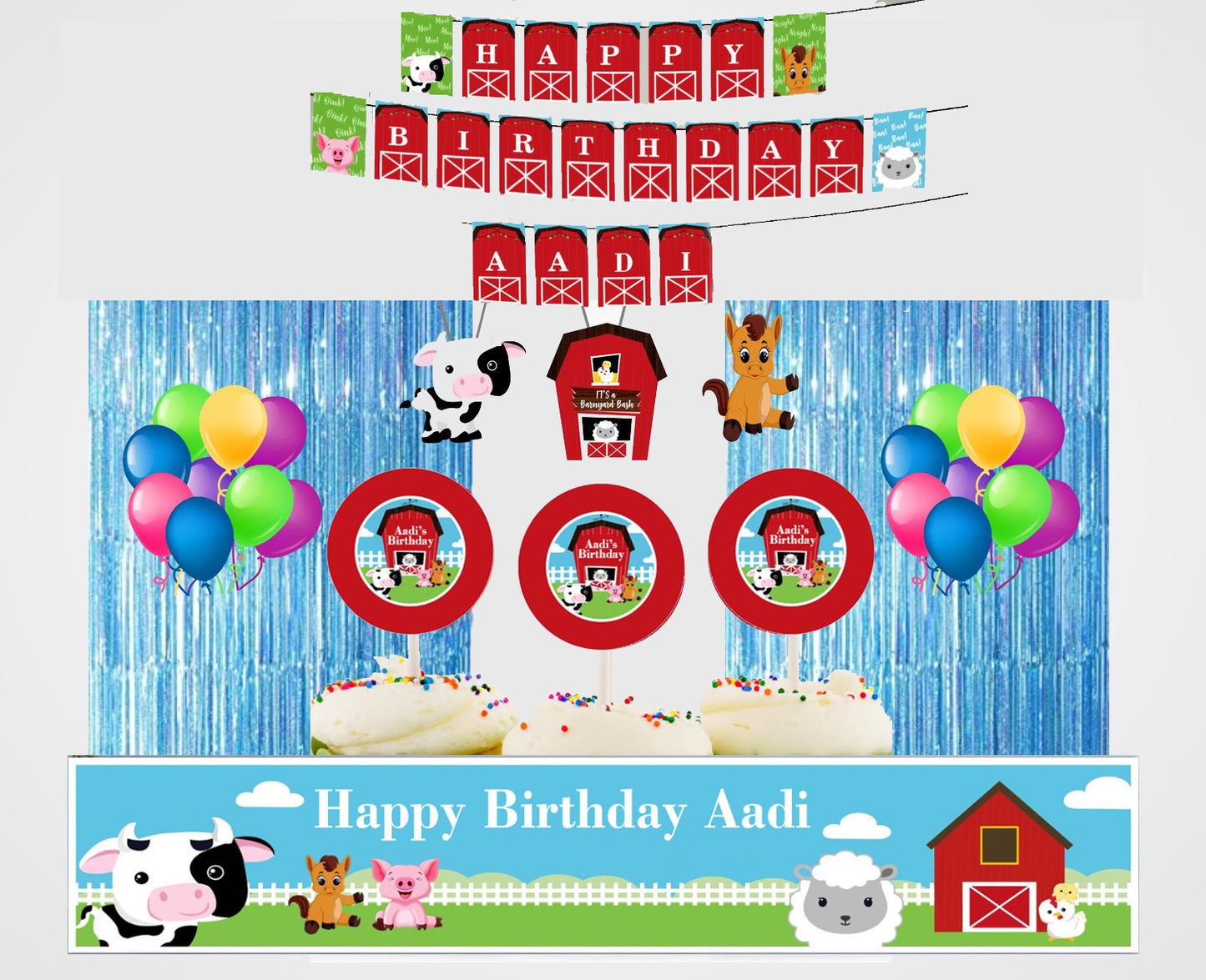 Farm Animal Theme Decoration Kit