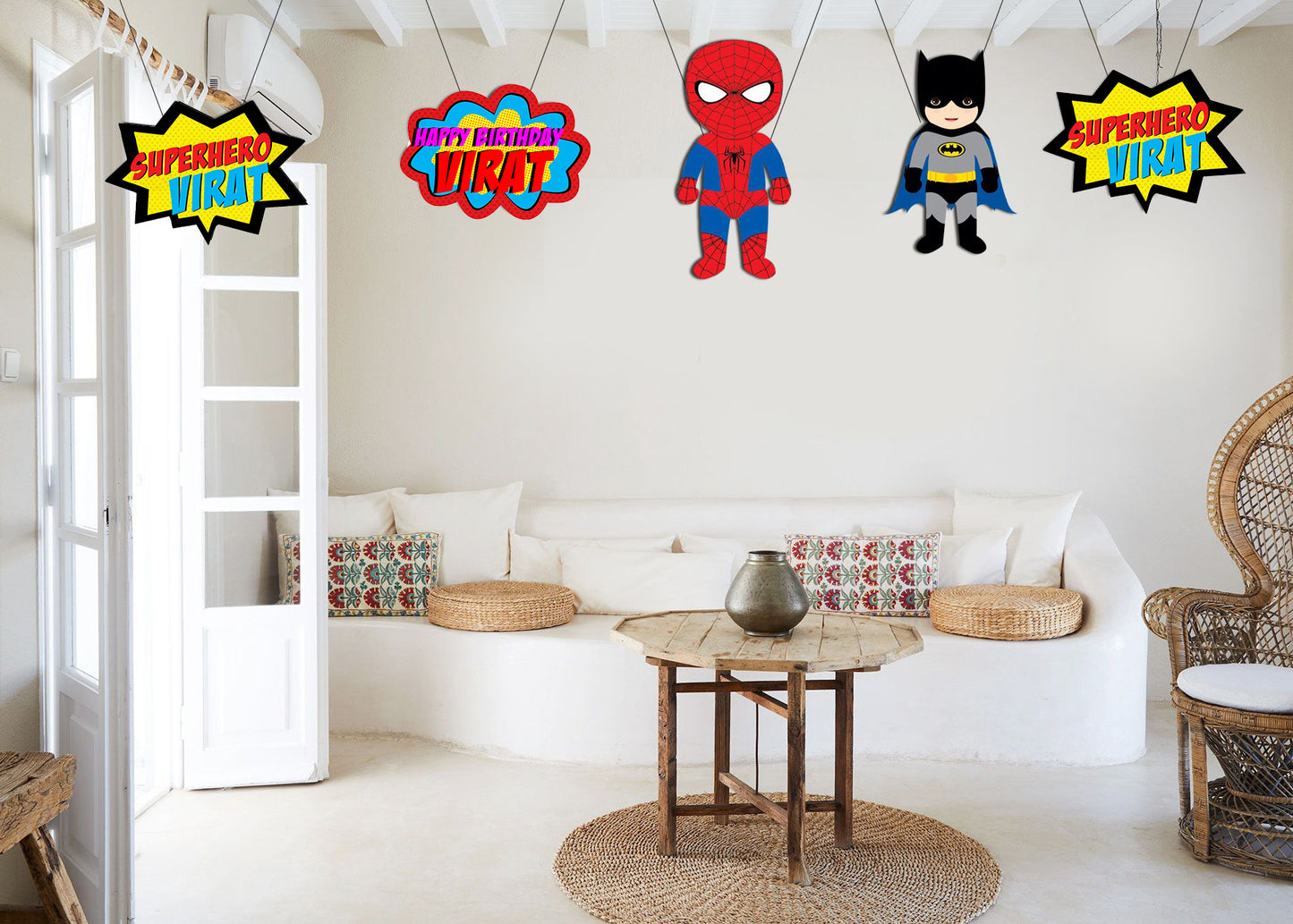Super Hero Theme Birthday Party Hanging Set for Decoration