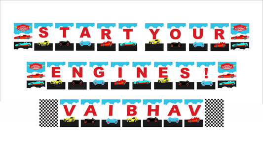 Cars Birthday Party Banner for Decoration