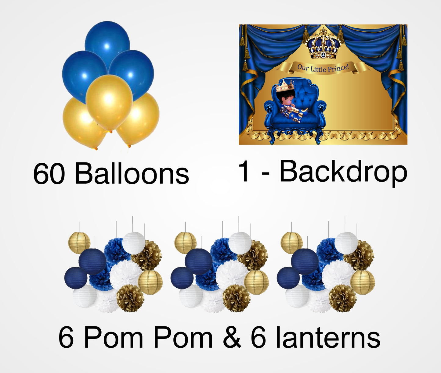 Prince Birthday Party Decoration Kit