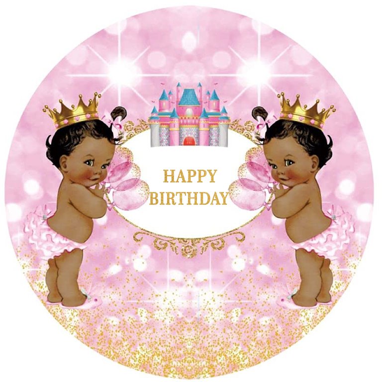 Twin Girls Theme Birthday Party Backdrop