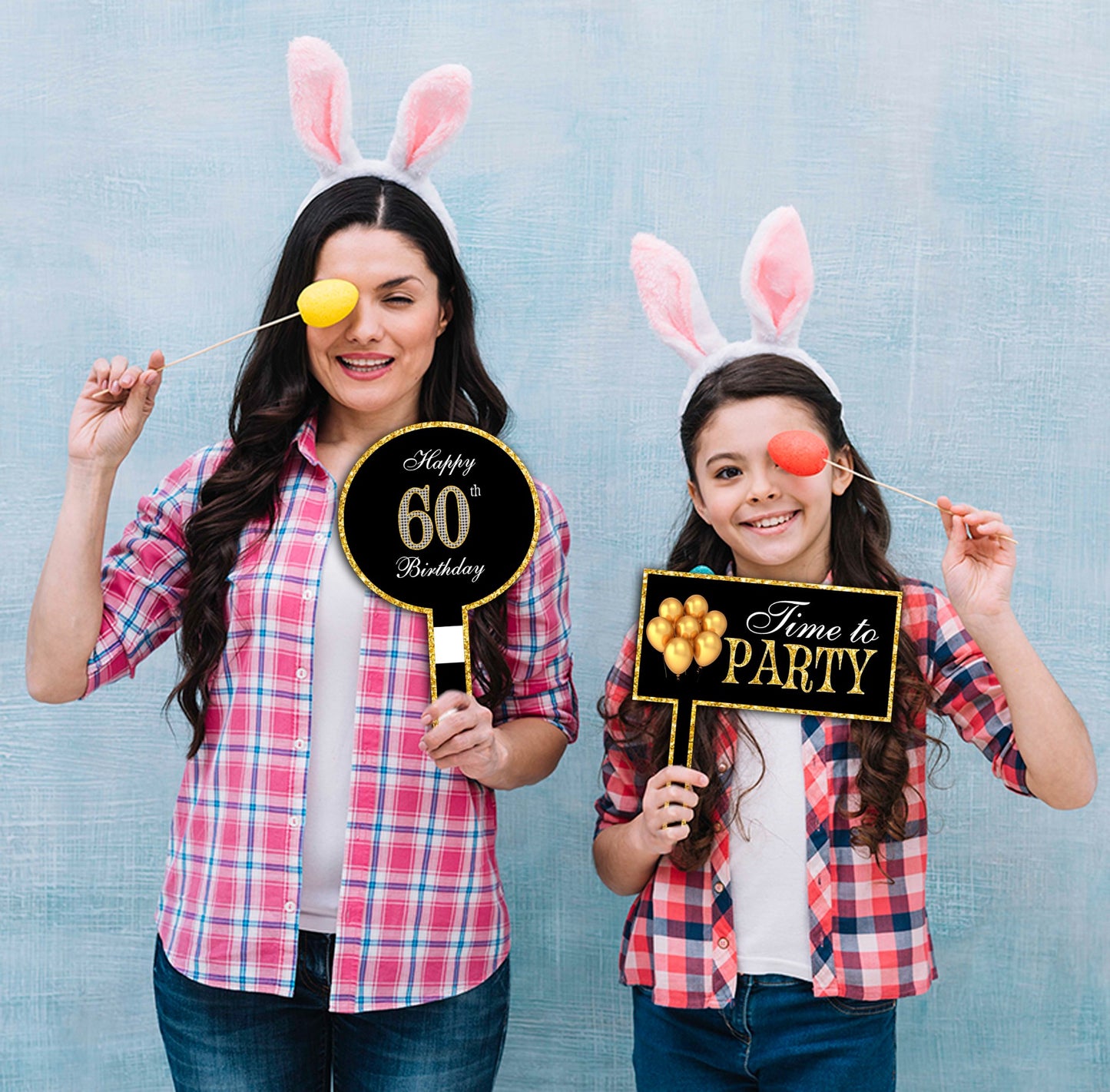 60th Birthday Party Selfie Photo Booth Frame & Props