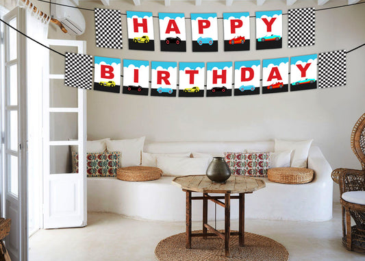 Cars Birthday Party Banner for Decoration