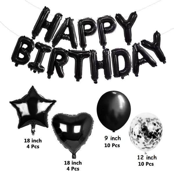 Black Party Decoration Bunting for Birthday