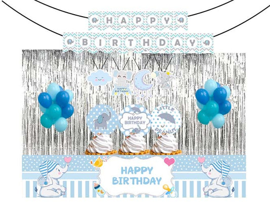 Elephant Theme Birthday Party Decoration Kit