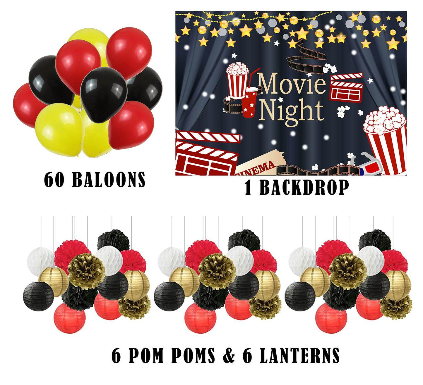 Movie Night Theme Combo Kit For Decoration