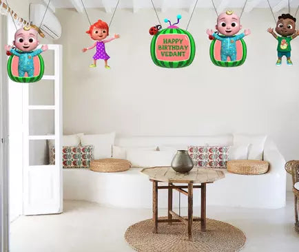 Cocomelon Theme Birthday Party Theme Hanging Set for Decoration
