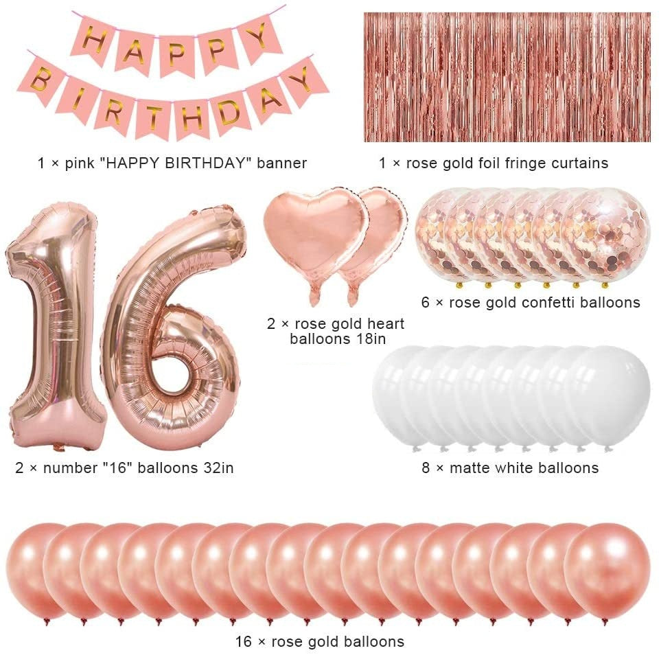 16th Birthday Decoration Party Supplies