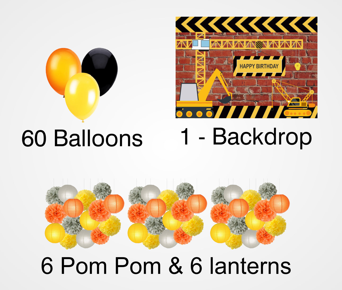 Construction Birthday Party Decoration Kit
