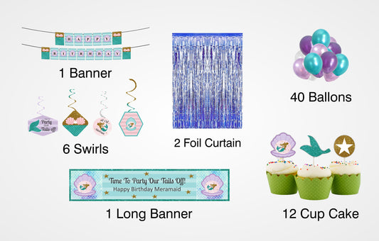 Mermaid Theme Birthday Party Decoration Kit