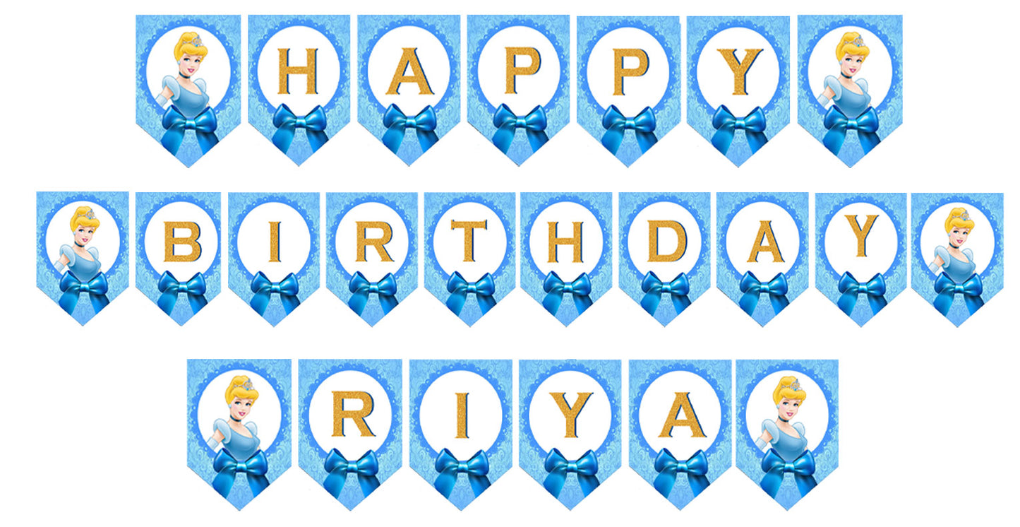 Cinderella Theme Birthday Party Banner for Decoration
