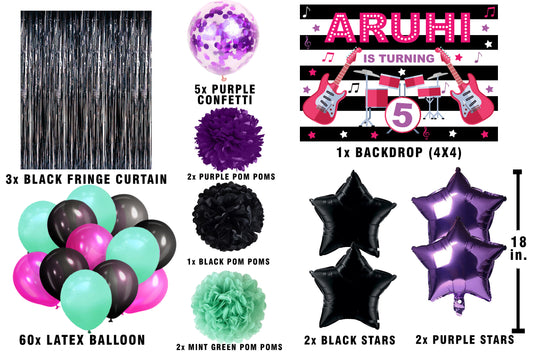 Rockstar Theme Birthday Party Complete Party Set Personalized