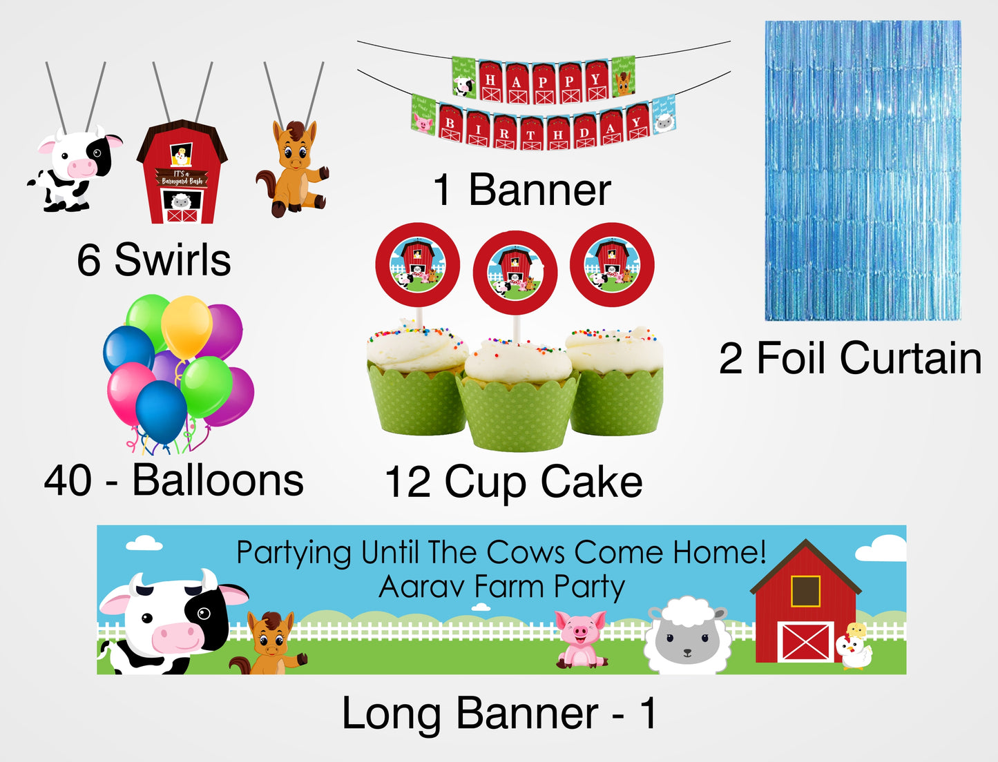 Farm Animal Theme Decoration Kit