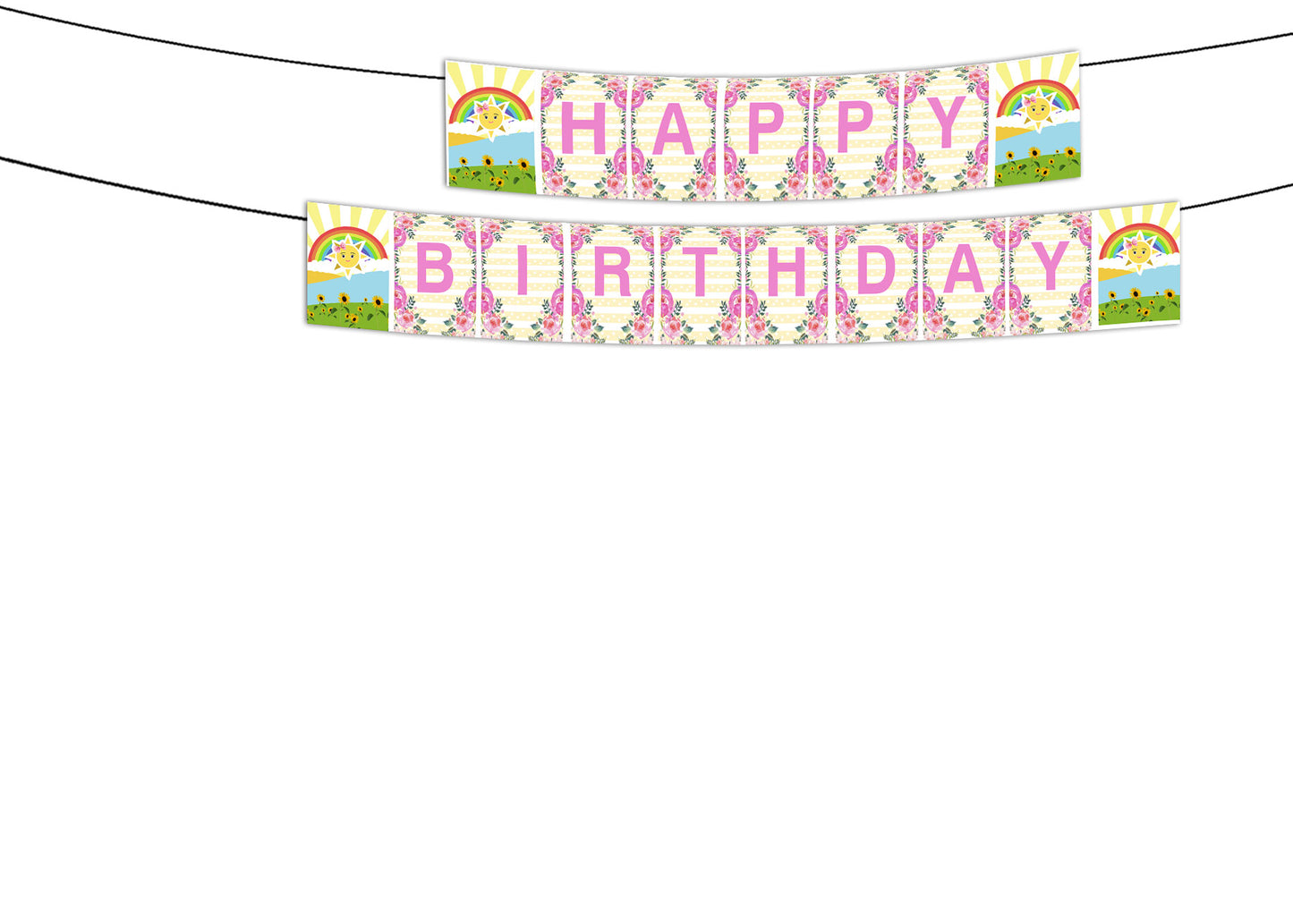 Happy Birthday Sunshine Theme Banner For Birthday