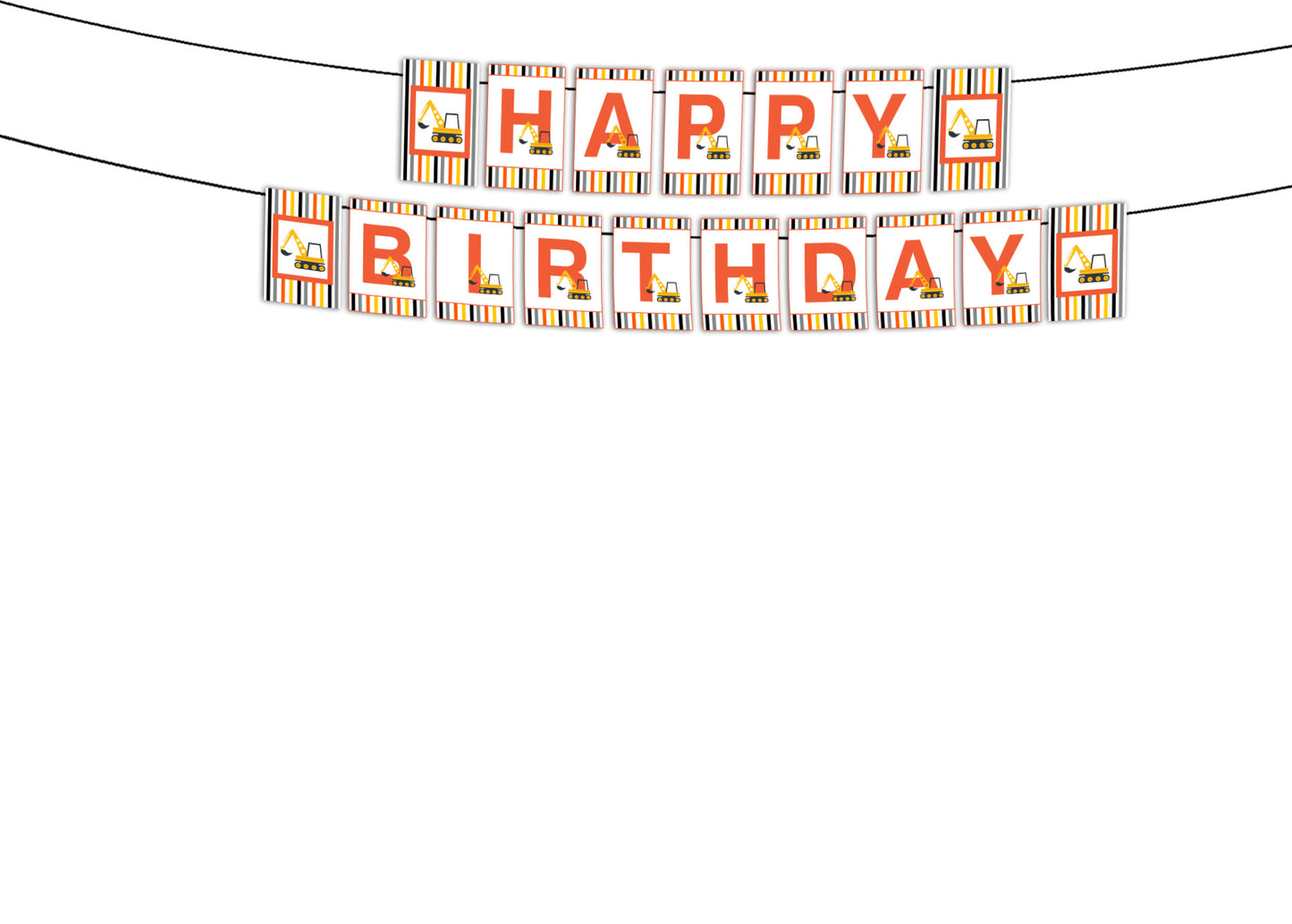 Construction Birthday Party Banner for Decoration