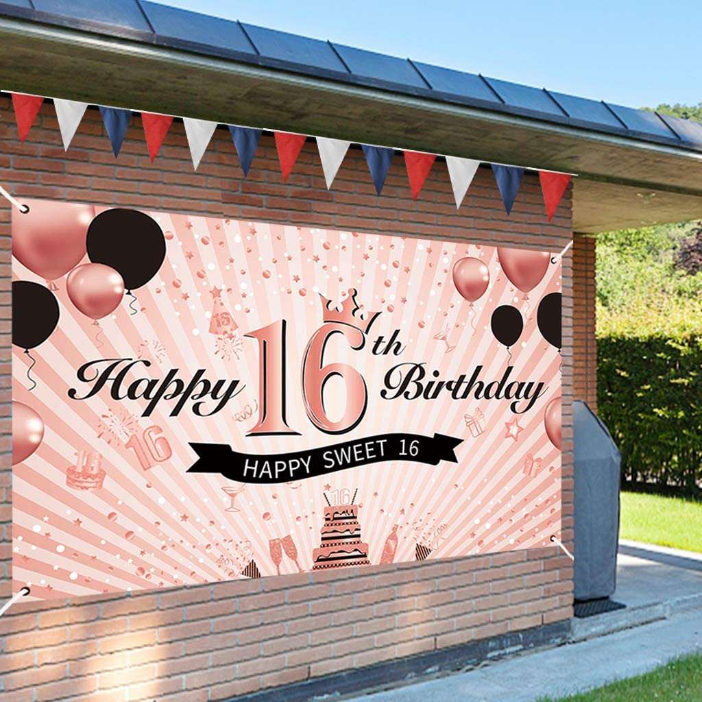 16th Birthday Decoration Backdrop