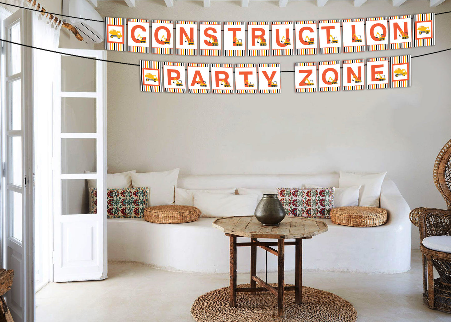 Construction Birthday Party Banner for Decoration