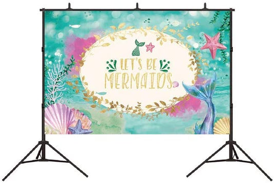 Mermaid Theme Birthday Party Backdrop