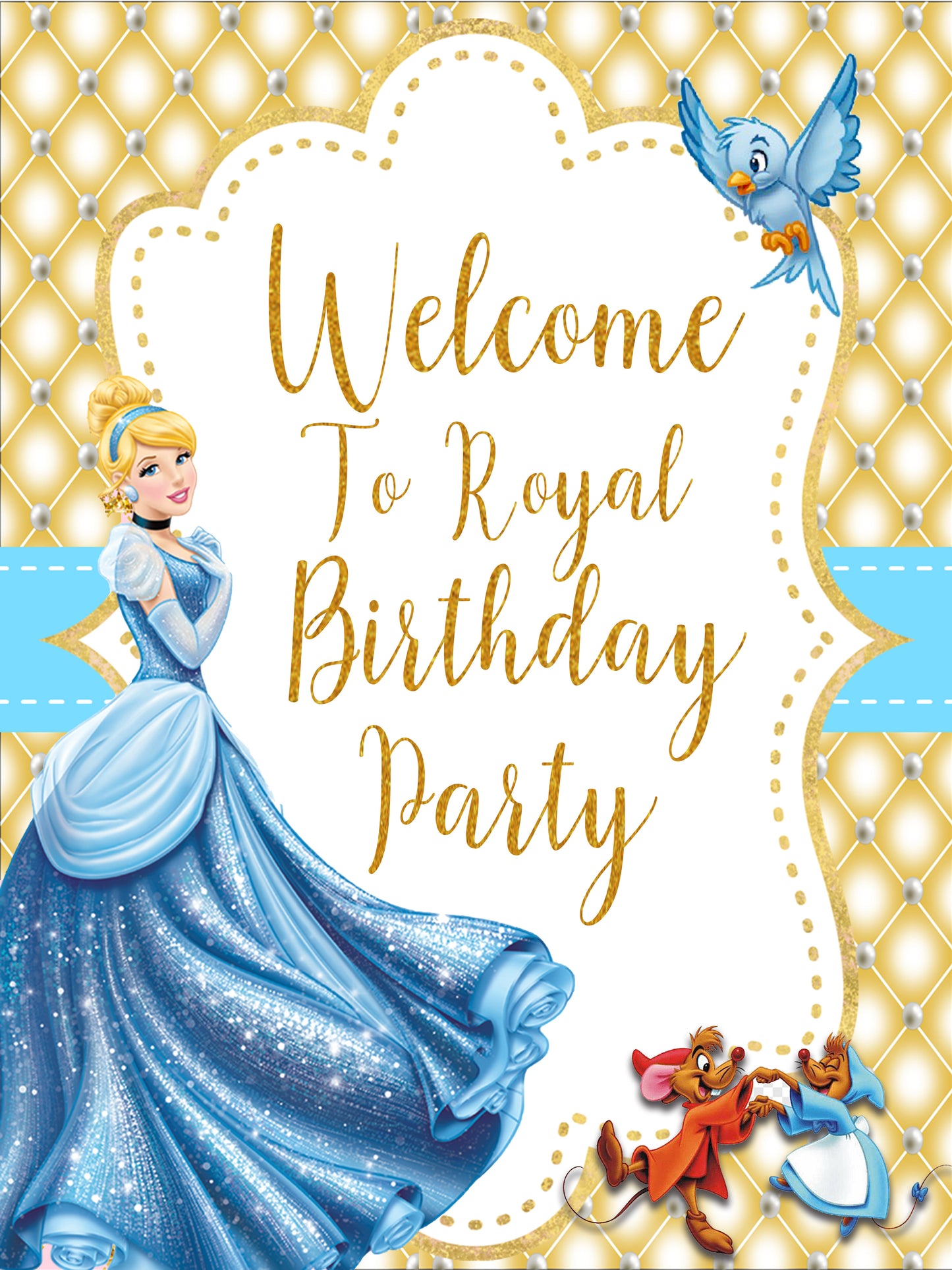 Cinderella Theme Birthday Party Welcome Board