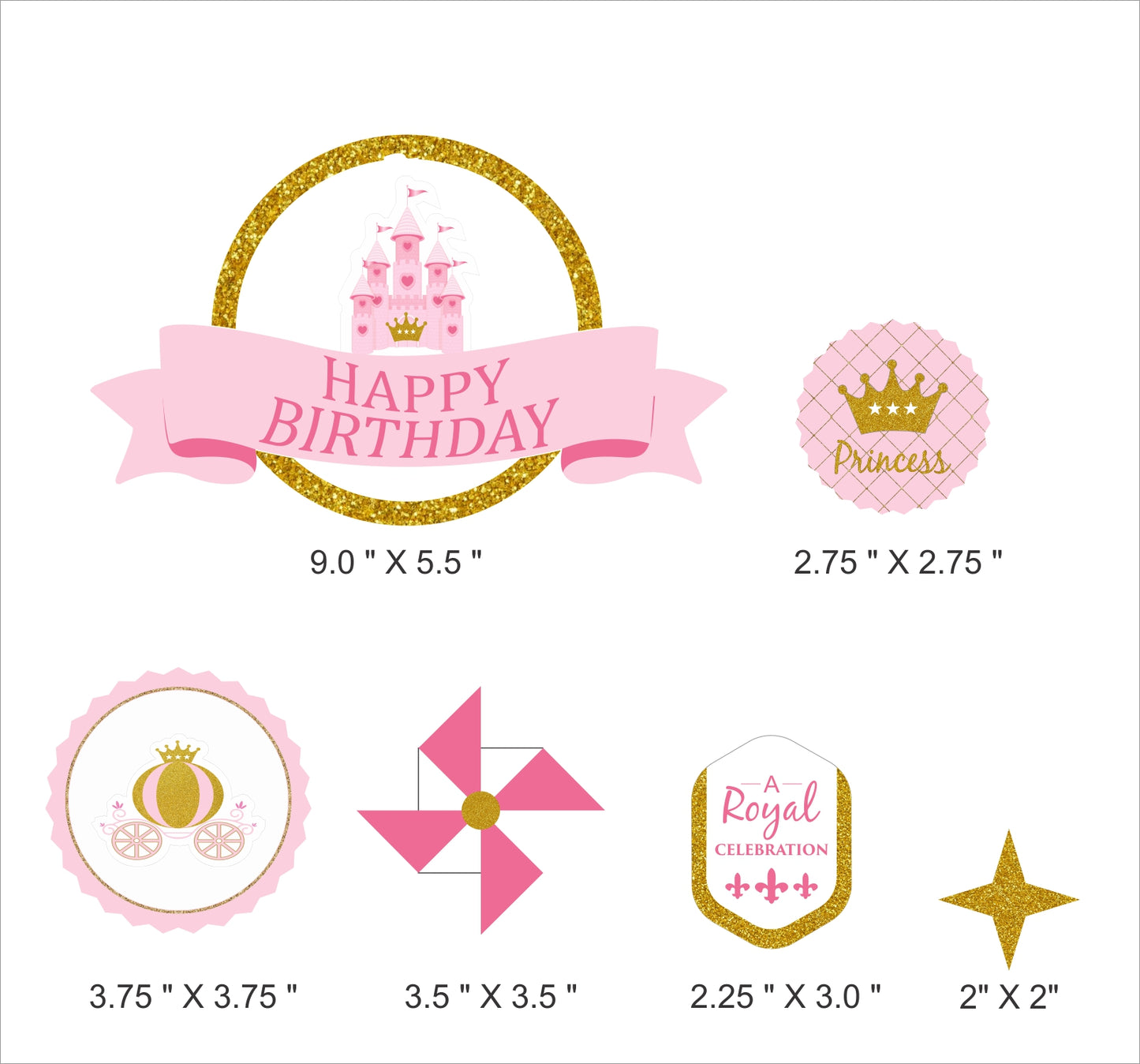 Princess Birthday Party Cake Topper /Cake Decoration Kit