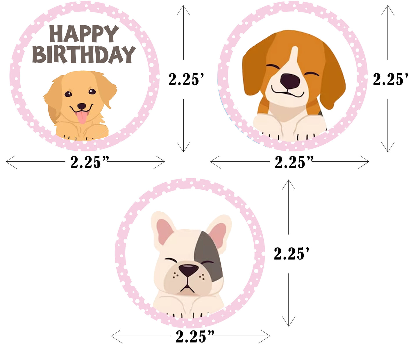 Dog Theme Birthday Party Cupcake Toppers