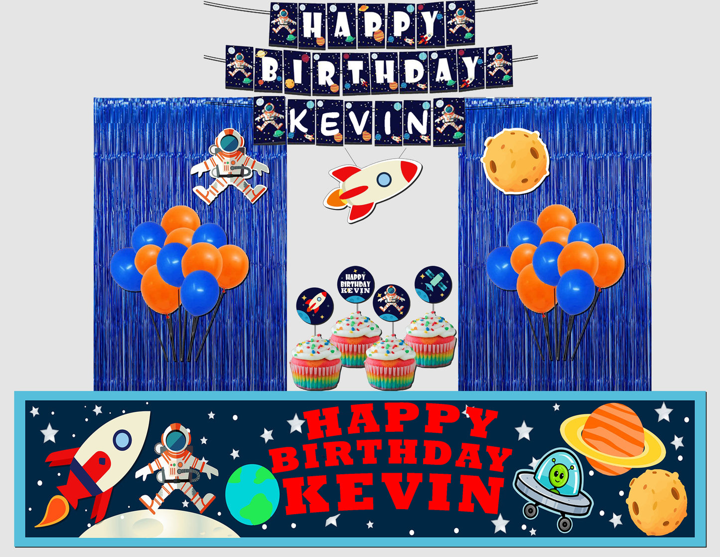 Space Theme Birthday Party Decoration Kit
