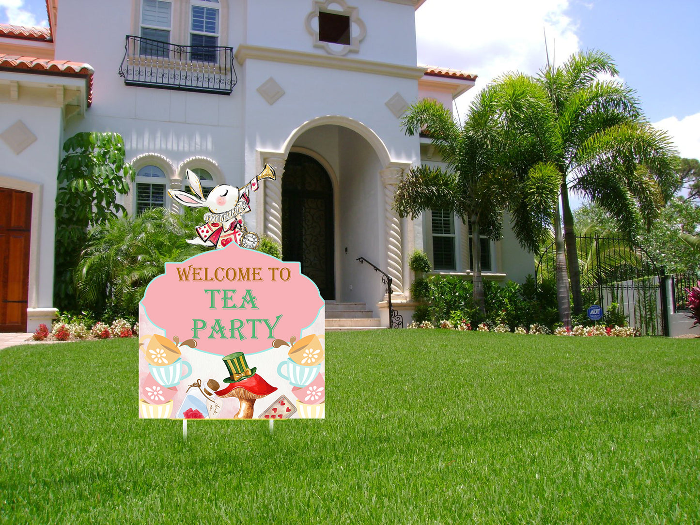 Alice Tea Party Theme Birthday Party Welcome Board
