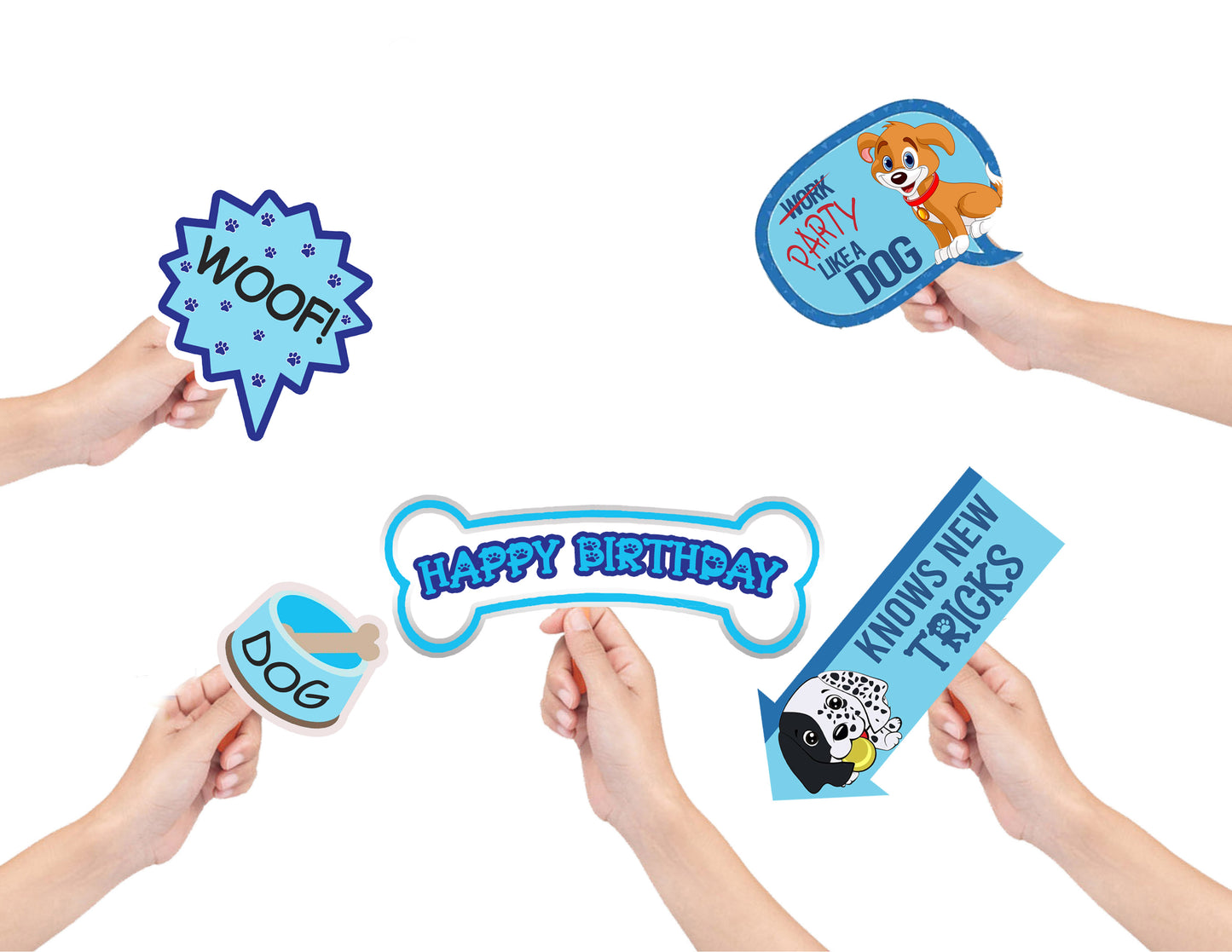Dog Theme Birthday Party Photo Booth Props Kit