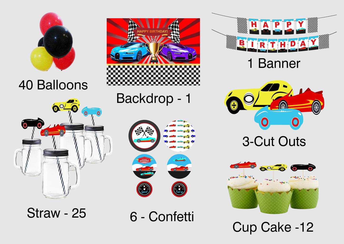 Cars Birthday Complete Party Kit
