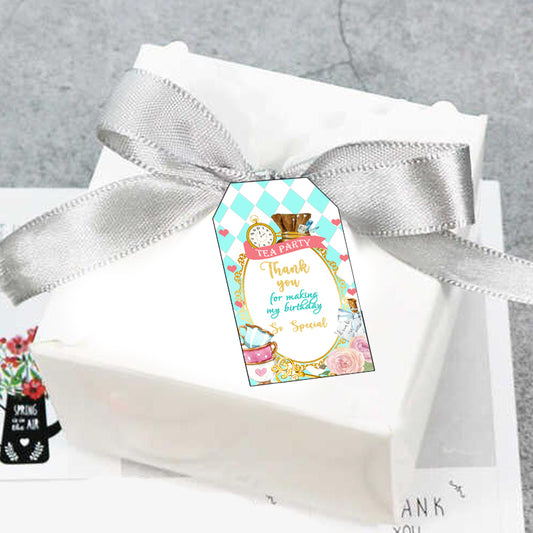 Alice Tea Party Theme Birthday Party Thank You Gift Tags