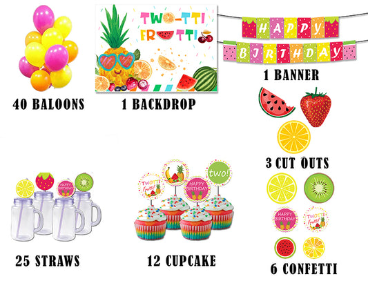 Twotti Fruity Theme Birthday Party Decoration Kit