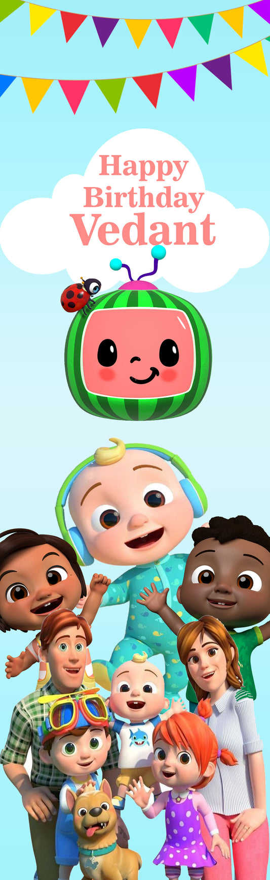 Cocomelon Customized Welcome Banner Roll up Standee (with stand)