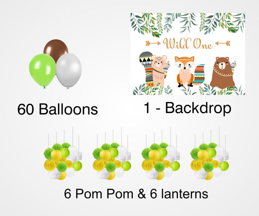 Wild One First Birthday Party Decoration Kit