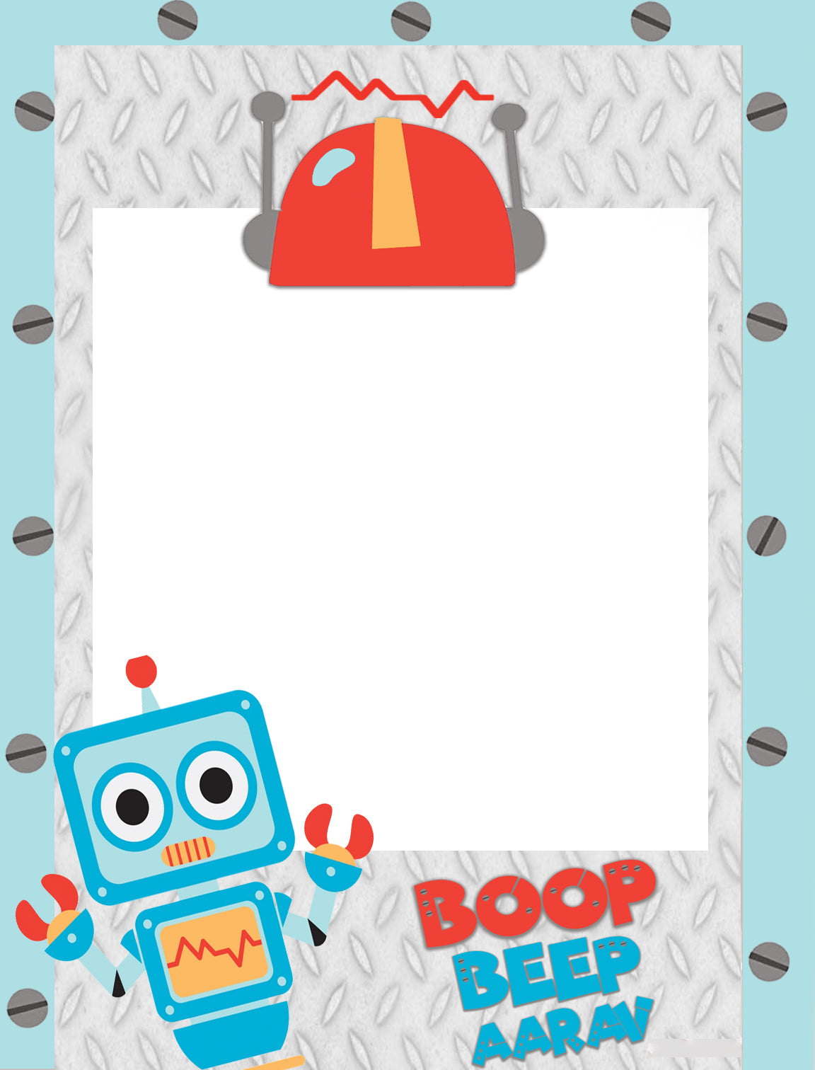 Robot Theme Birthday Party Selfie Photo Booth Frame