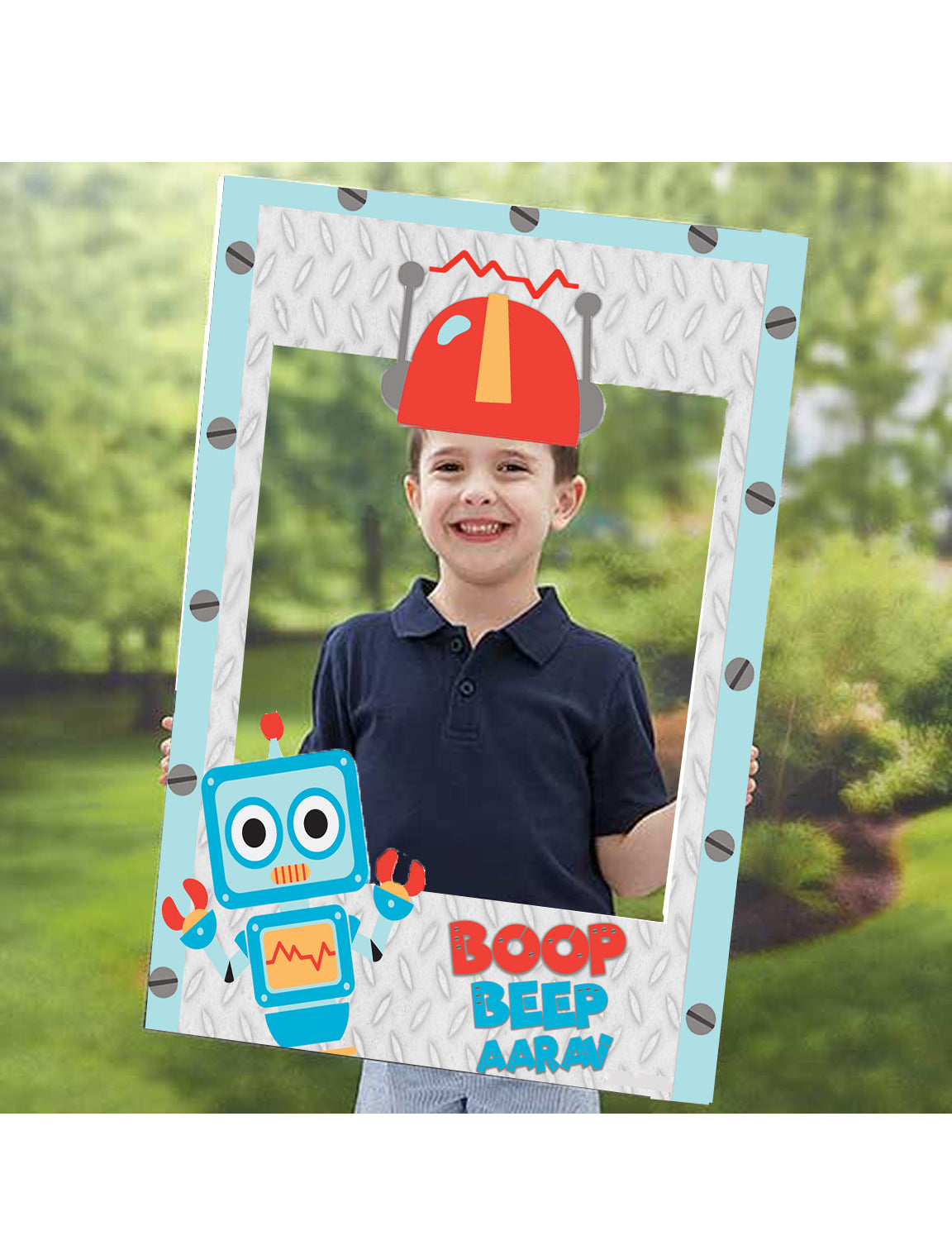 Robot Theme Birthday Party Selfie Photo Booth Frame