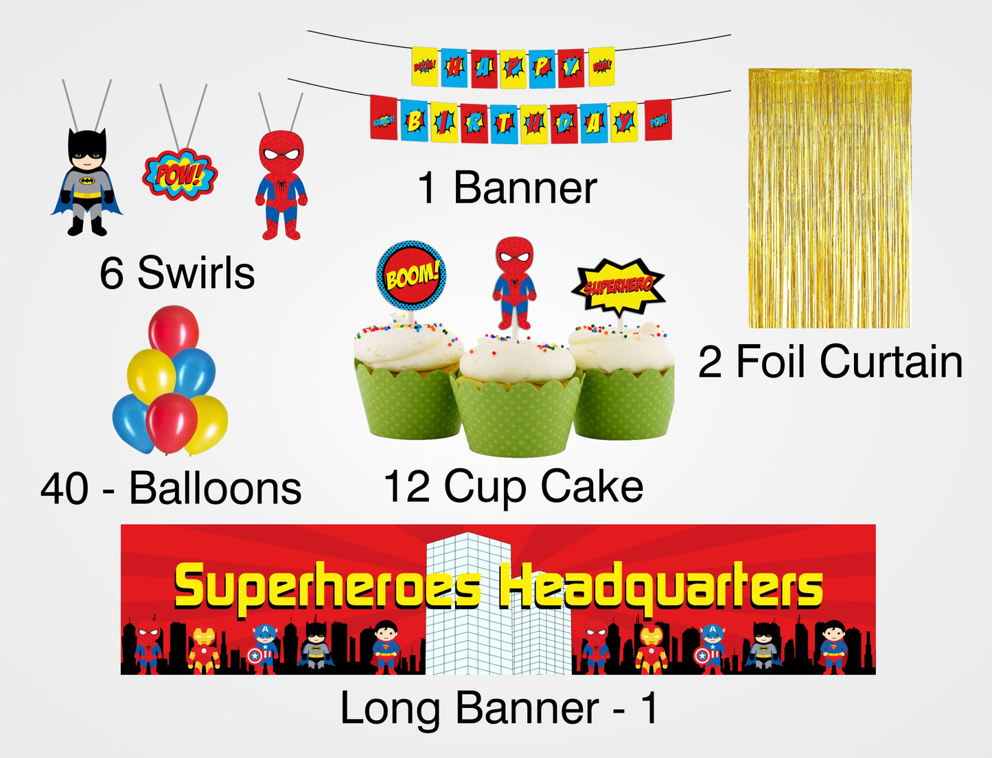 Super Hero Theme Birthday Complete Party Kit
