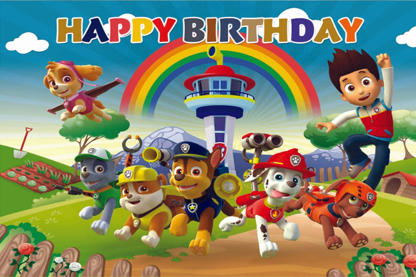 Paw Patrol Theme Birthday Party Backdrop