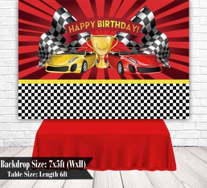 Cars Birthday Party Backdrop