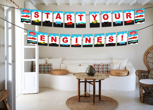 Cars Birthday Party Banner for Decoration