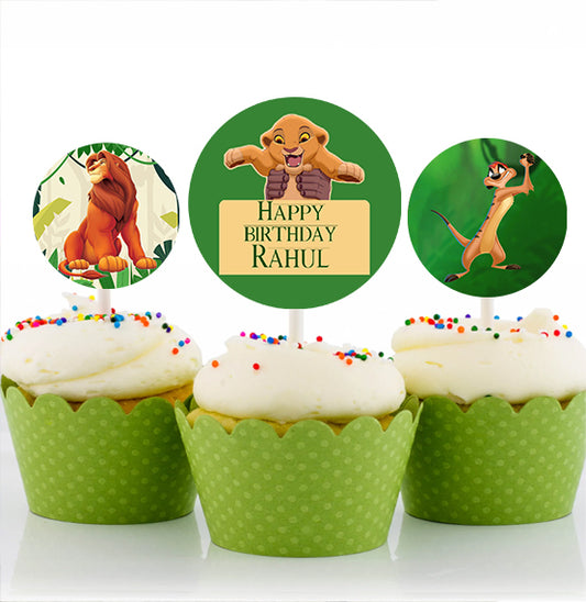 The Lion King Theme Birthday Party Cupcake Toppers