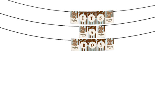 Cute Teddy Theme Welcome Baby Banner for Decoration